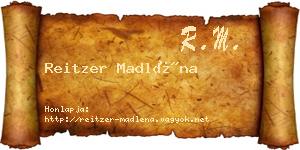 Reitzer Madléna névjegykártya
